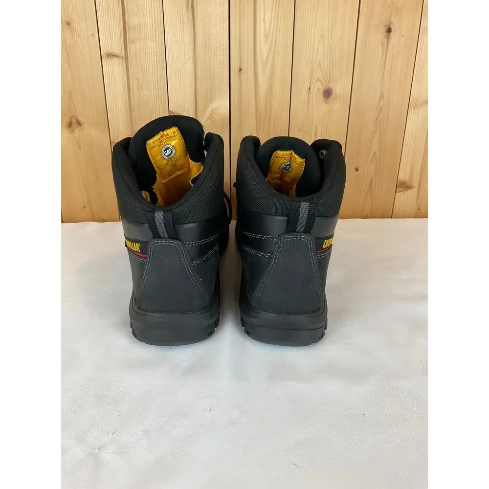 CAT Men's Threshold Waterproof Steel Toe Work Boots, Black- Size Men's 11.5 Wide